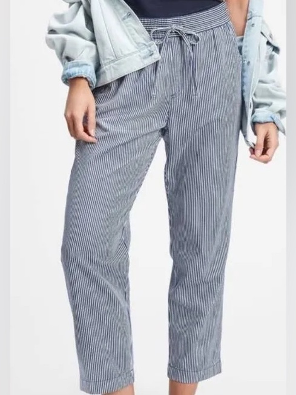 GAP women’s EASY PANT,  blue and white stripe